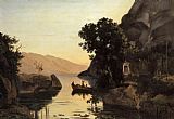 Jean-Baptiste-Camille Corot View at Riva Italian Tyrol painting